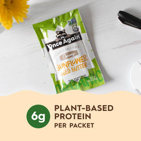 Nut-free facility acknowledgement with product samples highlighting allergy-friendly production