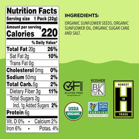 Close-up of squeeze package showing creamy texture and vegan, nut-free option