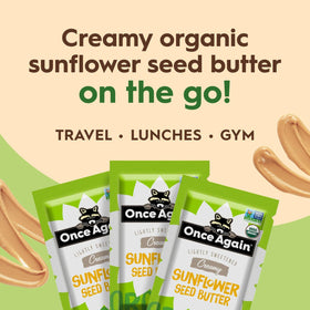 Travel-ready Once Again packets ideal for airplane snacks and kids' lunches