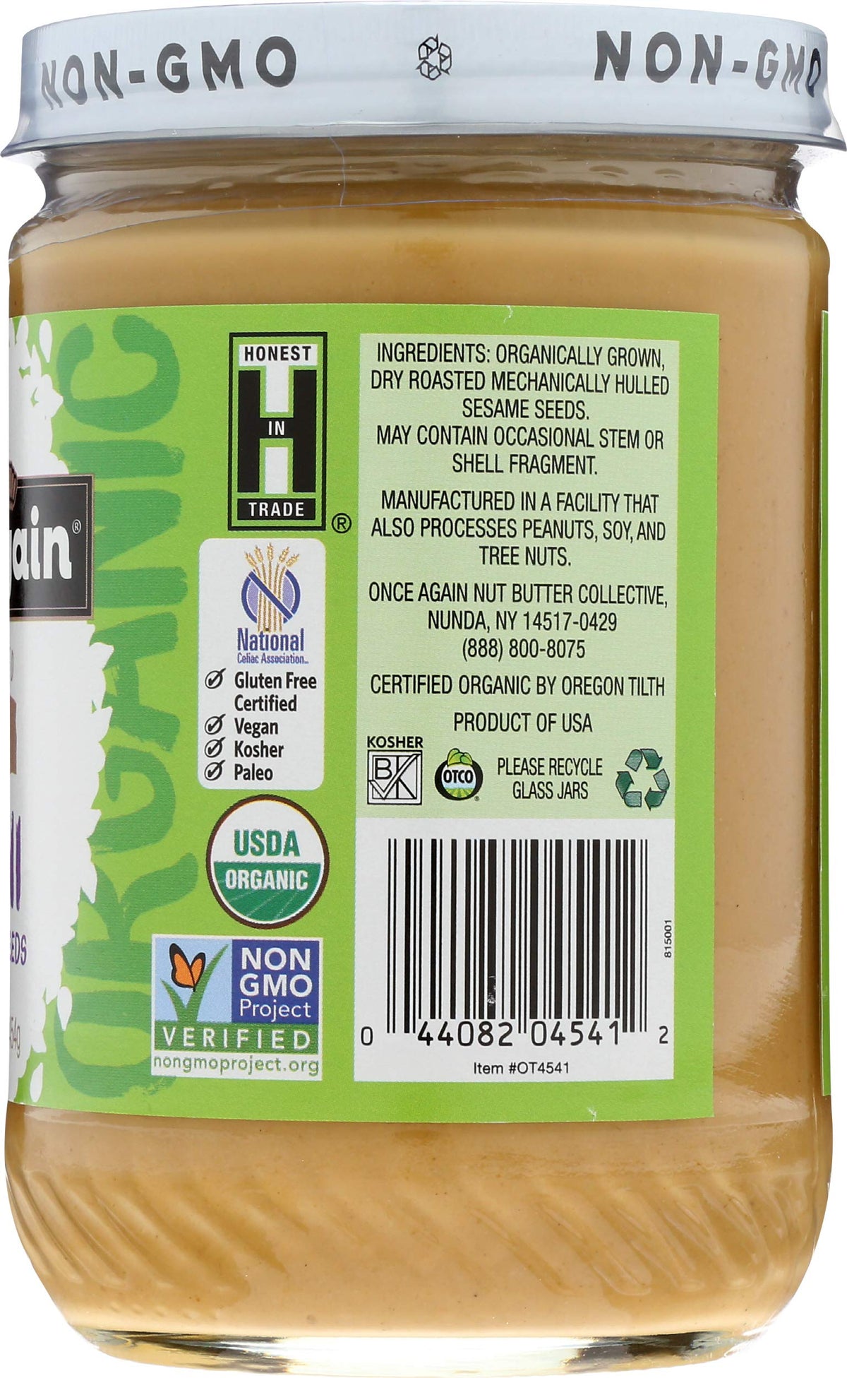 Once Again Organic Tahini uses sustainably farmed sesame seeds.