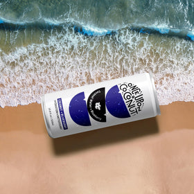 Once Upon A Coconut blueberry coconut water pack featuring 12 bottles for convenient daily hydration.