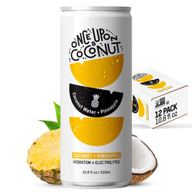 Once Upon a Coconut pineapple coconut water bottle for refreshing workouts.