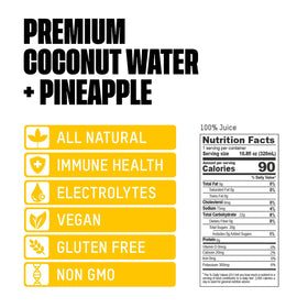 Once Upon a Coconut pineapple coconut water pour showing tropical flavor.
