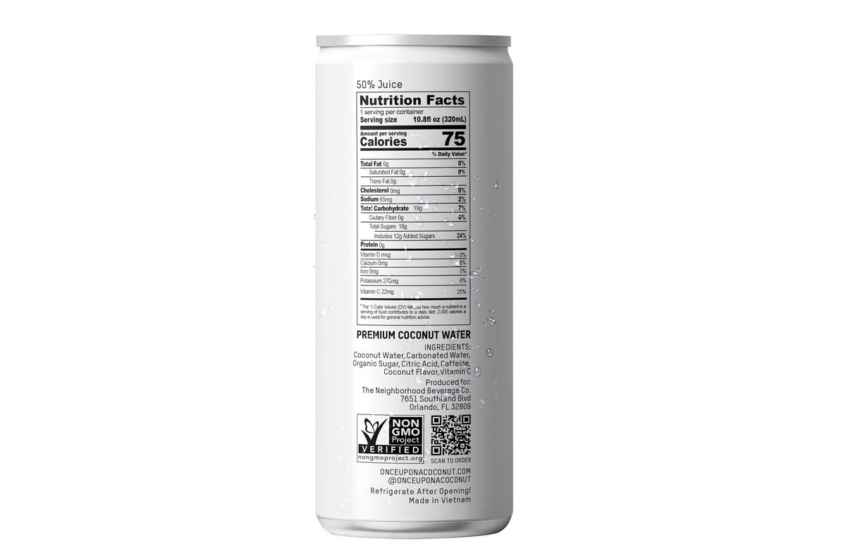 Once Upon a Coconut recyclable packaging supports eco-friendly choice.