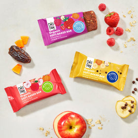 Once Upon a Farm family snack time scene conveys on the go nourishment.