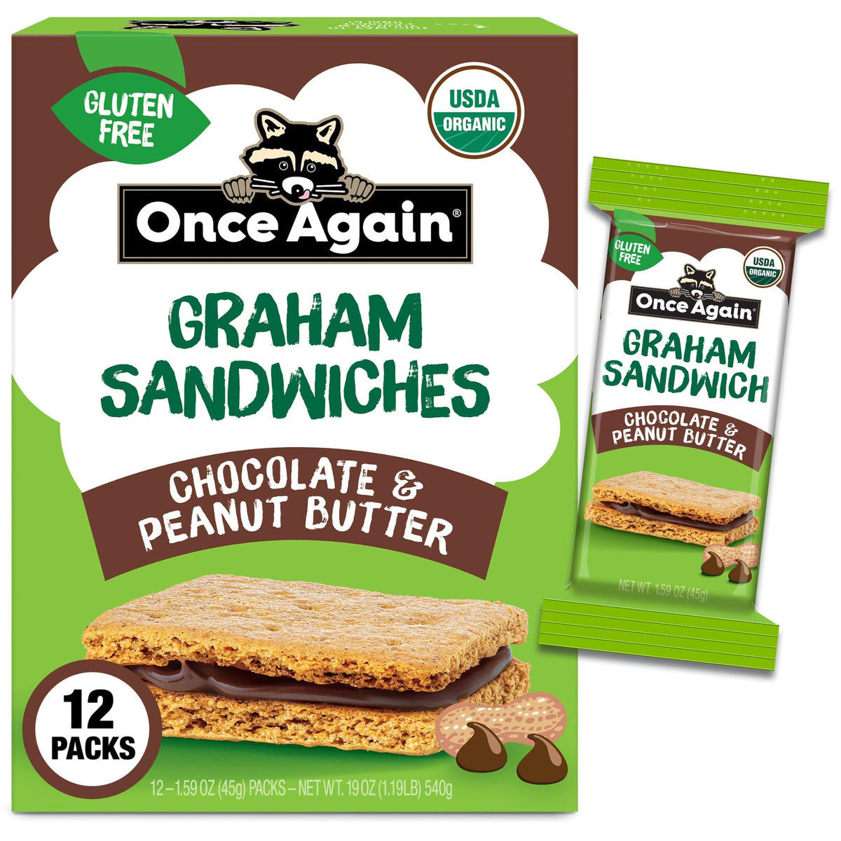 Once Again Chocolate Peanut Butter Graham Sandwiches box — gluten-free snack for gatherings