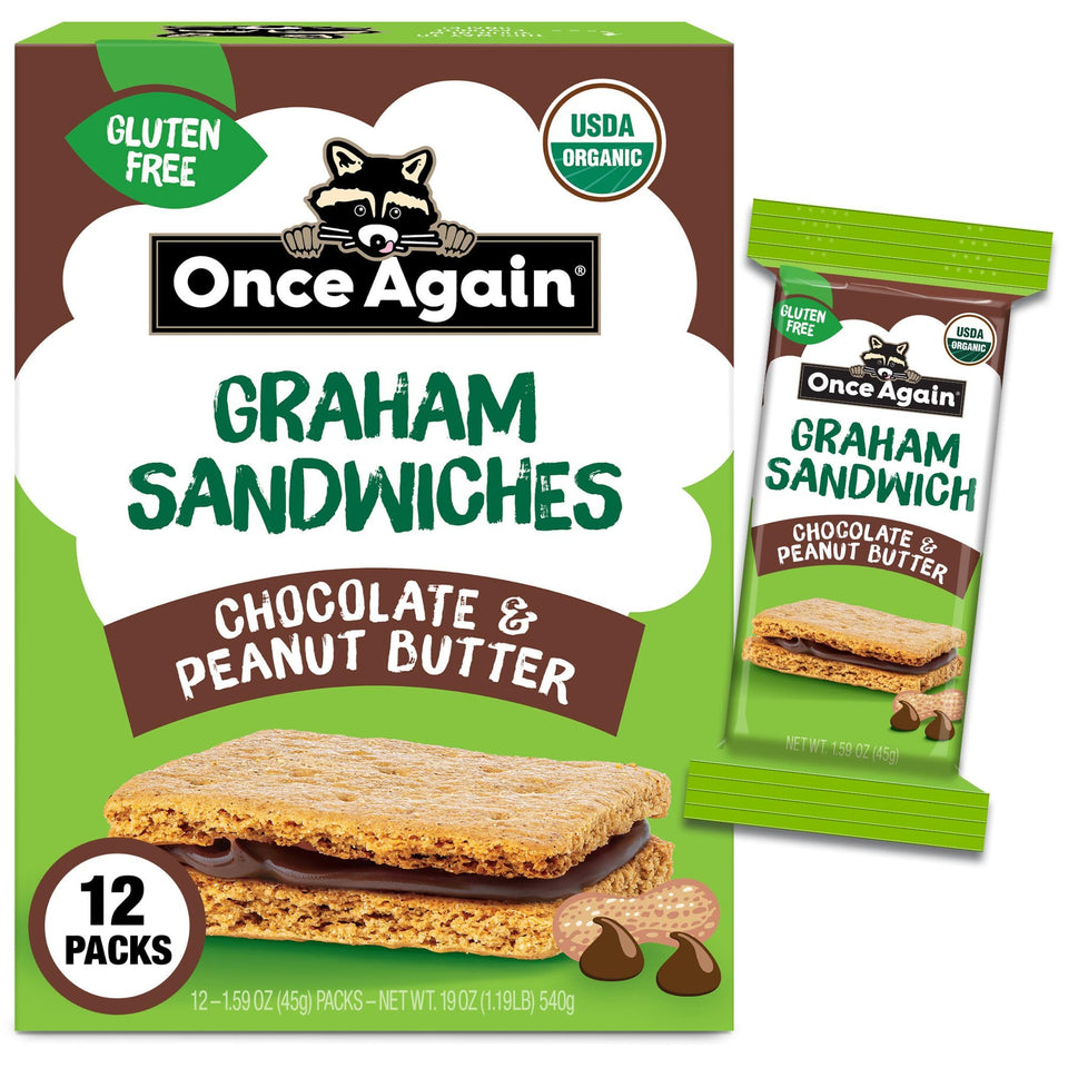 Once Again Chocolate Peanut Butter Graham Sandwiches box — gluten-free snack for gatherings