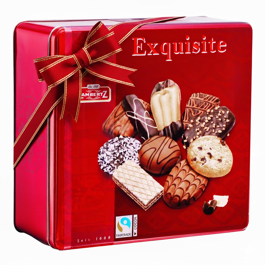 ONE CANDY WAY Lambertz cookie tin front view for gift-ready packaging.
