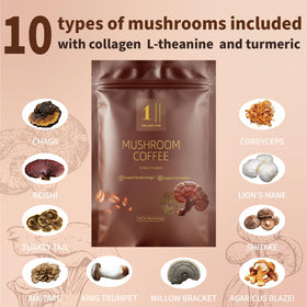 ONE CLASS SIMOR Mushroom Coffee mushroom blend highlighting 10 functional mushrooms.