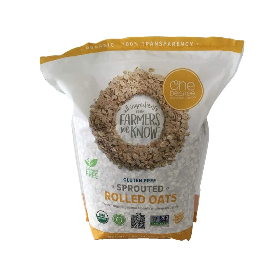 One Degree Gluten Free Sprouted Rolled Oats bag ready for a hearty breakfast.