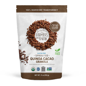 One Degree Organic Foods gluten-free granola 6-pack packaging on shelf