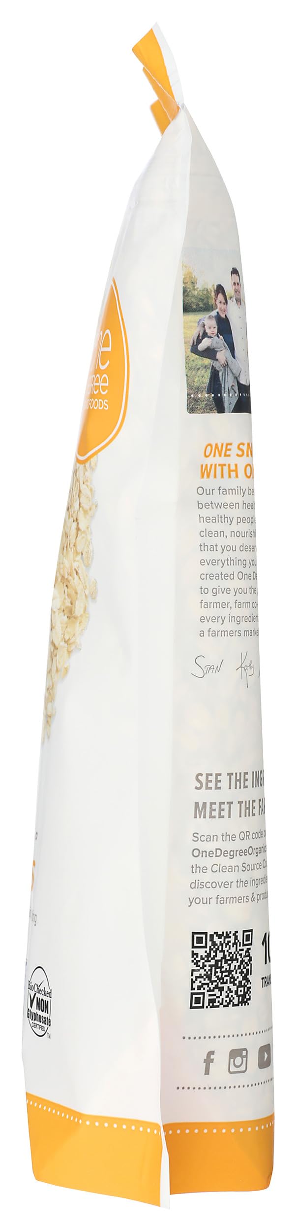 One Degree Organic Foods gluten-free sprouted oats close-up texture.