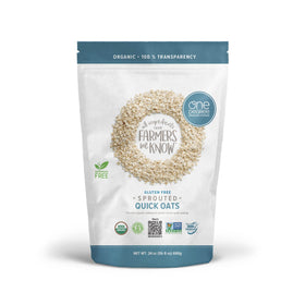 One Degree Organic Foods Sprouted Quick Oats close-up highlighting texture