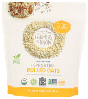One Degree Organic Foods sprouted rolled oats pack ready for gluten free breakfasts