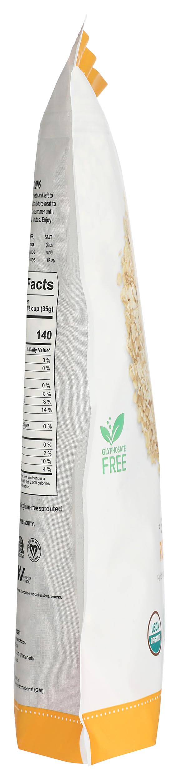 One Degree Organic Foods organic label close-up showing quality.