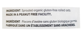 Oats label shows gluten free and organic certification