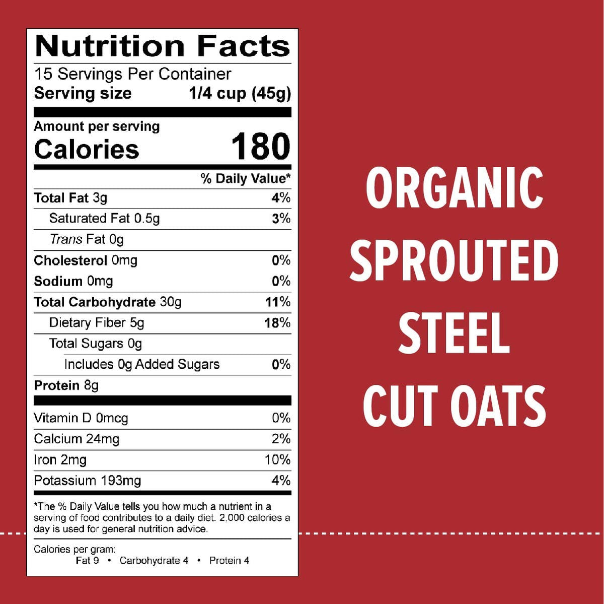 One Degree Sprouted Steel Cut Oats in a serving bowl.