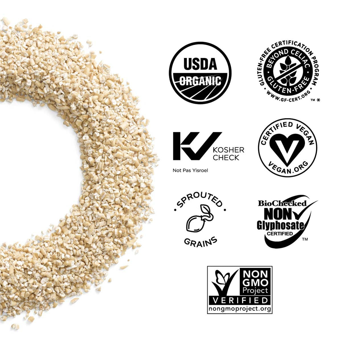 One Degree Sprouted Steel Cut Oats packaging and QR code for farm traceability.