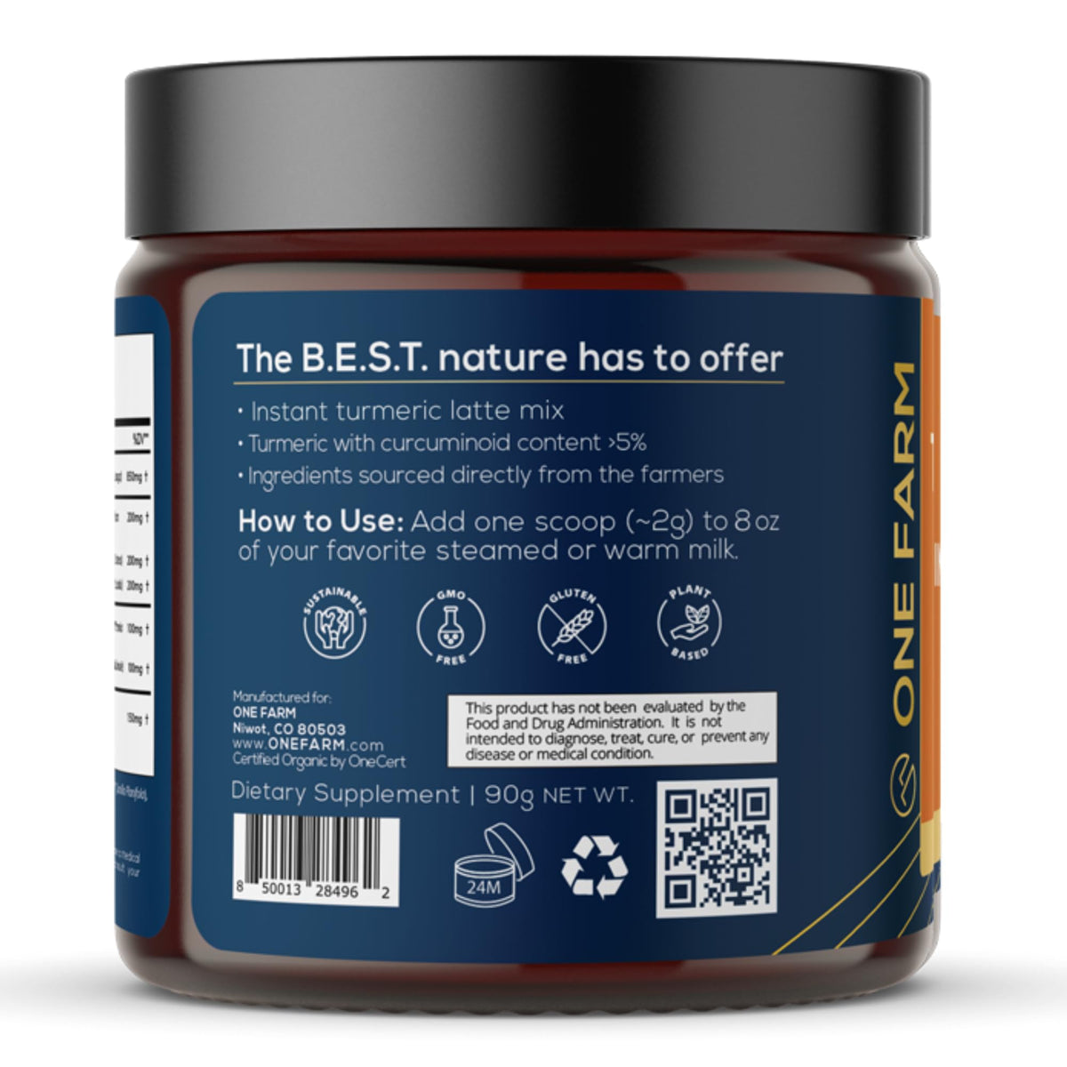 One Farm by WAAYB organic sourcing and transparent packaging emphasizing sustainability.
