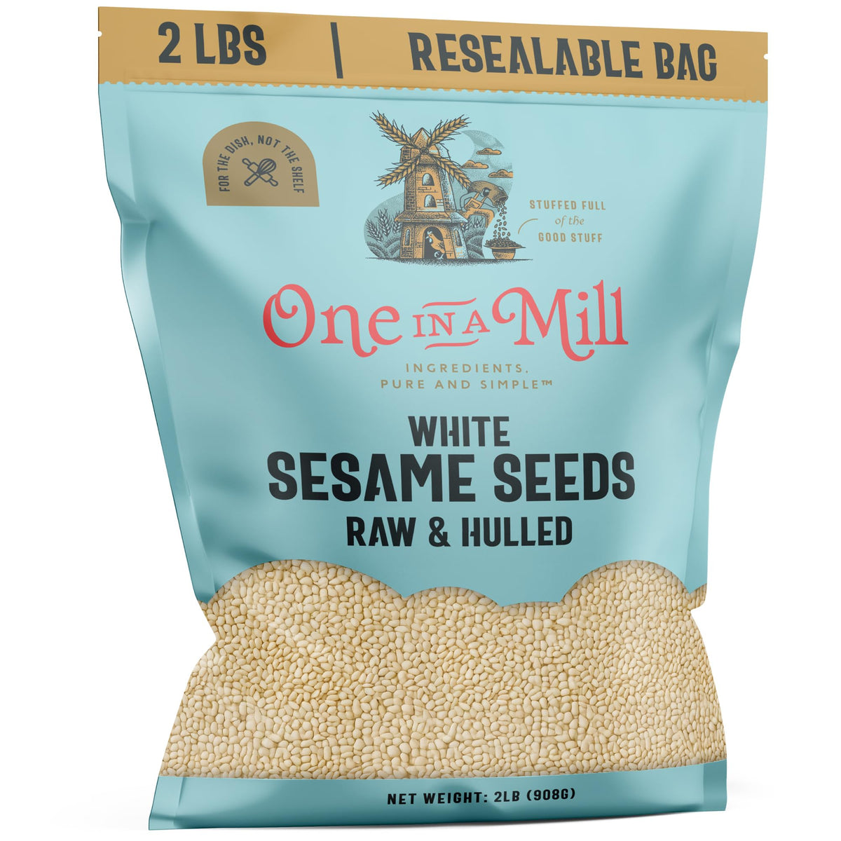 One in A Mill hulled sesame seeds 2 lb bag for tahini and dressings
