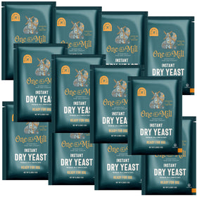 ONE IN A MILL instant dry yeast packets packaging for convenient quick-bake preparation