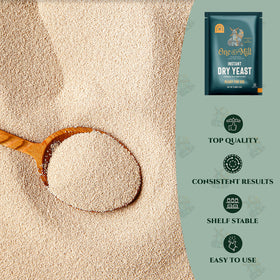 ONE IN A MILL dry yeast storage bag promoting freshness and long shelf life