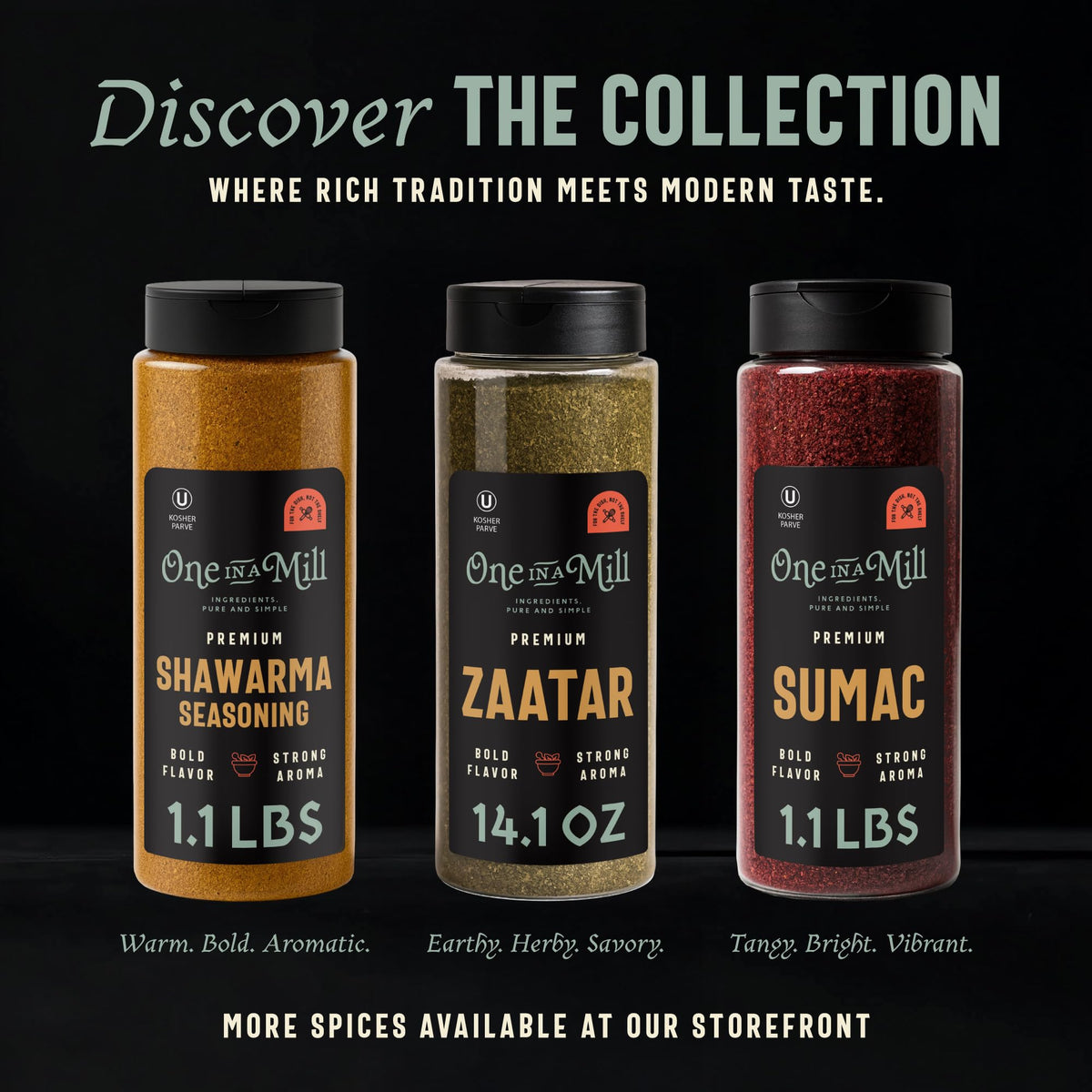 ONE IN A MILL shawarma spice on plate elevating meats and vegetables