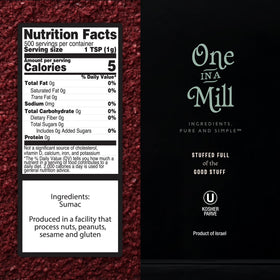 ONE IN A MILL ground sumac powder with vibrant red hue for grilling