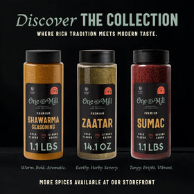 ONE IN A MILL kitchen counter setup emphasizing versatile spice use