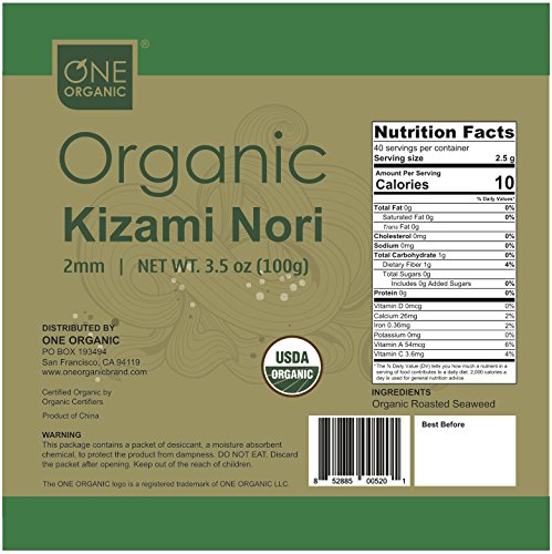One Organic Kizami Nori packaging keeps seaweed fresh.
