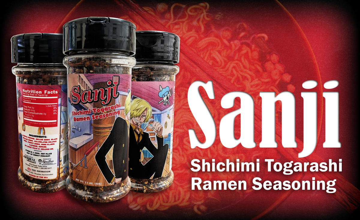 Kitchen scene featuring One Piece Shichimi Togarashi in action during stir-fry.