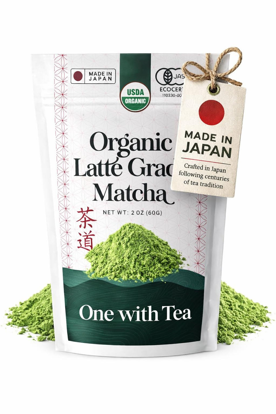 ONE WITH TEA latte grade packaging shows premium quality for daily use.