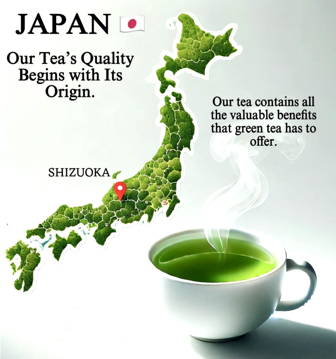ONE WITH TEA Organic Genmaicha packaging box, premium organic presentation.