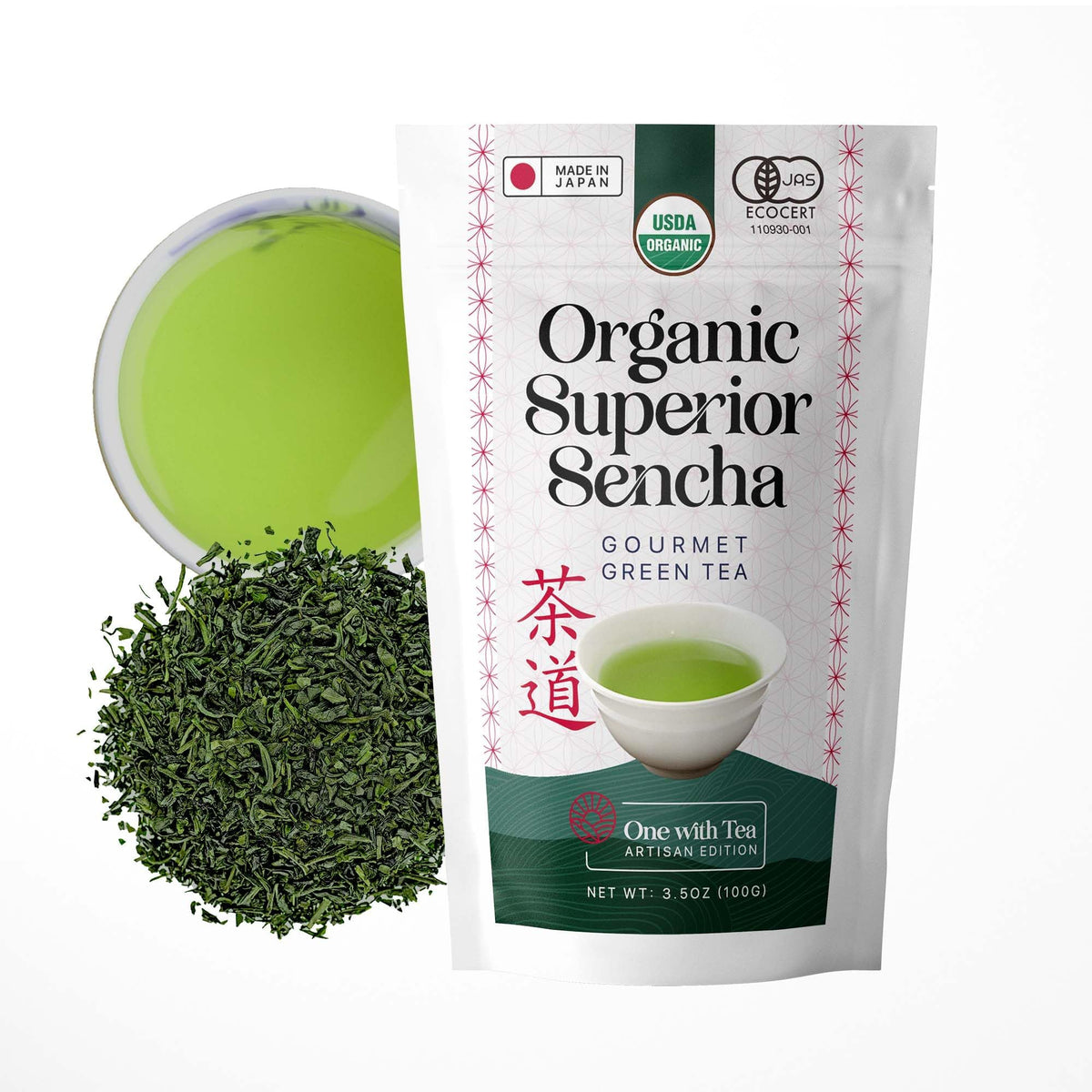 One With Tea Organic Japanese Sencha loose leaf for a fresh morning ritual.