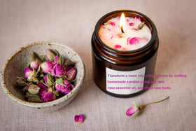 OneDove rose water cosmetics – hydrosol bottle with petals for beauty DIY.