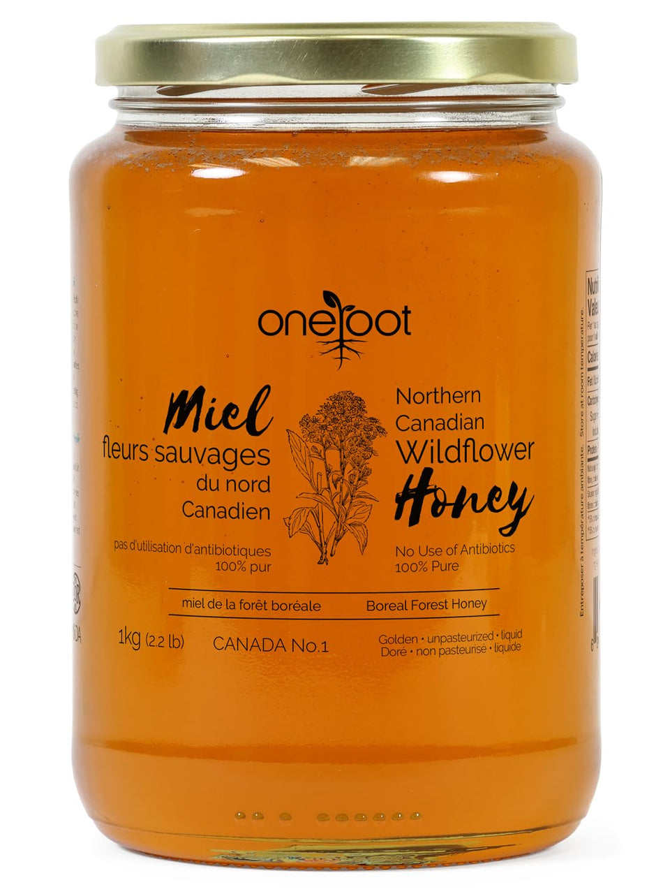 OneRoot wildflower honey bottle pour showing smooth, drizzle-worthy texture for tea and snacks