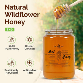 OneRoot wildflower honey jar close-up highlighting rich color and natural enzymes