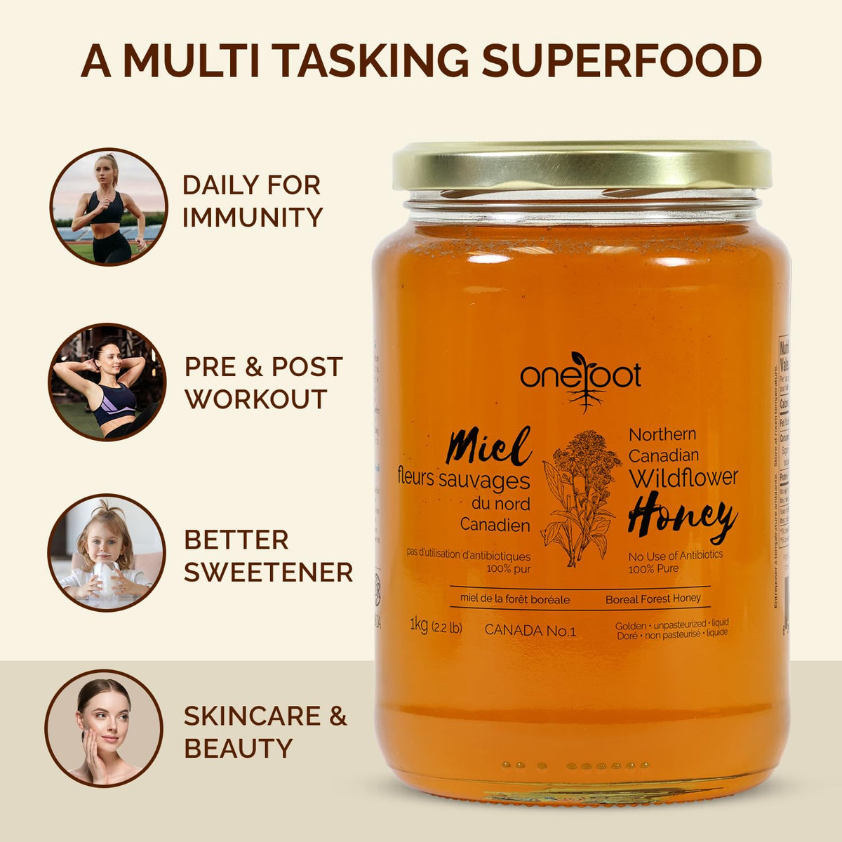OneRoot wildflower honey tea mix for a gentle, fragrant sweetness