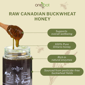 OneRoot dark honey pours in a glass, revealing bold flavor potential.