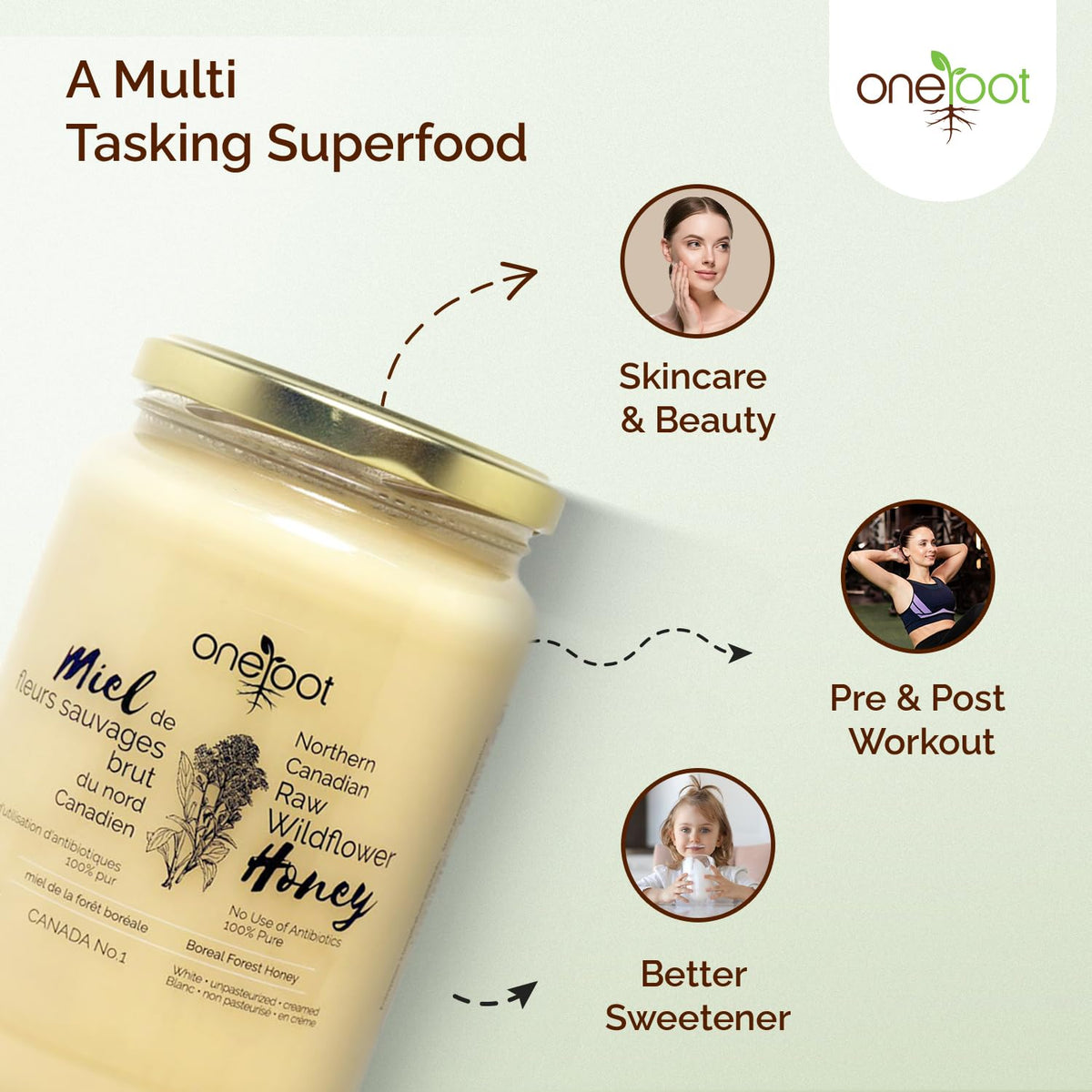 OneRoot honey drizzle on toast showcases versatile use.