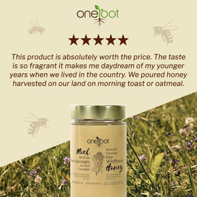 OneRoot raw honey added to tea, versatile daily use.