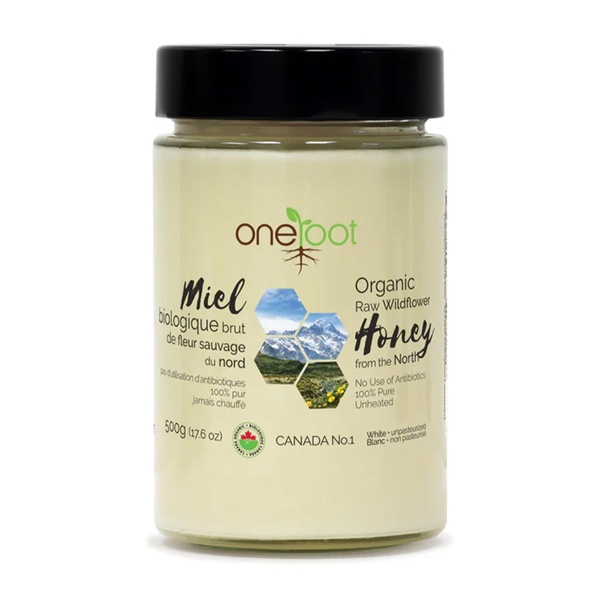 OneRoot wildflower honey jar with rich nectar for daily sweetness.