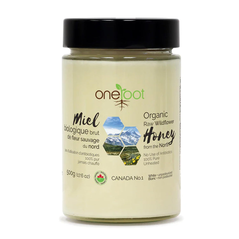 OneRoot wildflower honey jar with rich nectar for daily sweetness.