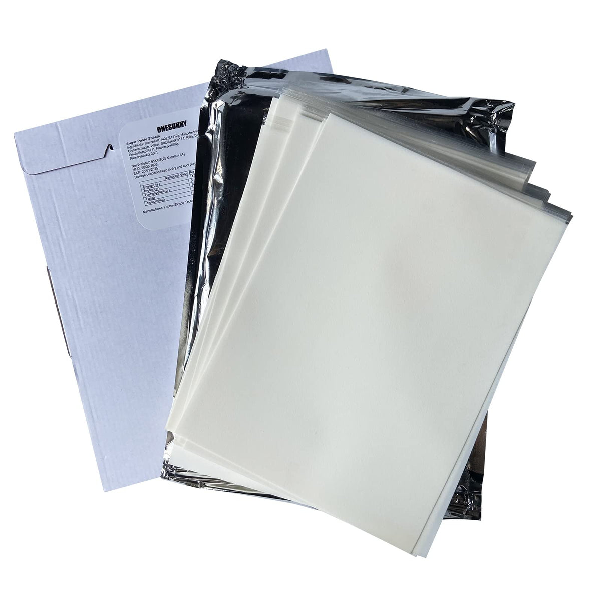 ONESUNNY frosting sugar paper sheets for edible cake toppers, print-ready for custom designs