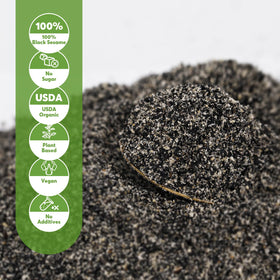 ONETANG sesame powder in a bowl adds rich, savory notes to cereals.