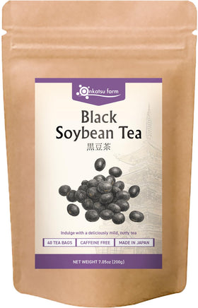 Onkatsu Farm black soy bean tea bags pack, rich nutty aroma for hot or iced tea.