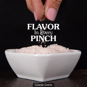 Only Ancient Spring Salt coarse flakes ready to elevate a dish.