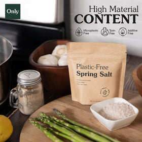 Only Ancient Spring Salt in a kitchen scene for daily mineral-rich seasoning.