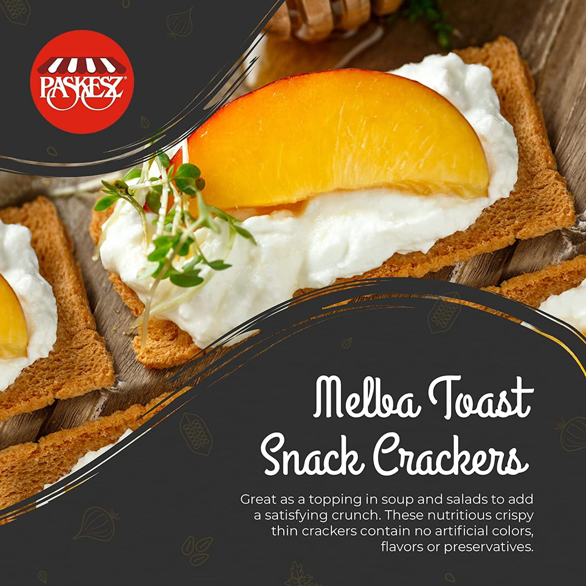 Only Kosher Candy Melba Toast with cheese dip for a quick bite