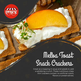Melba Toast slices used as a topping for soups and salads.